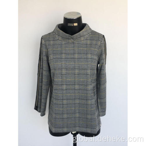 Women's Knitted Elegant Check Pullover Women's knitted jacquard check pullover Manufactory